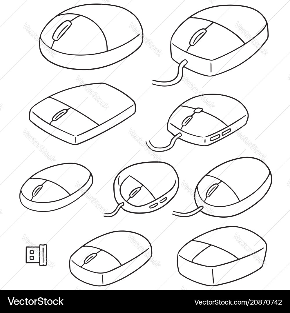Set of computer mouse Set of computer mouse vector image