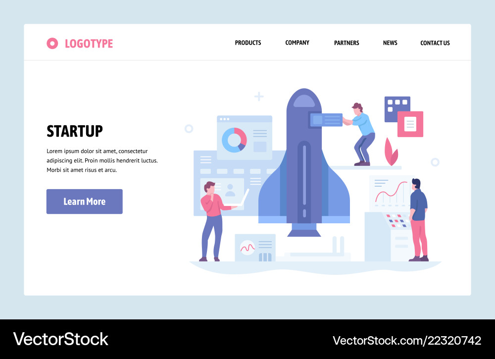 Startup Web Template - Launch Concept vector image