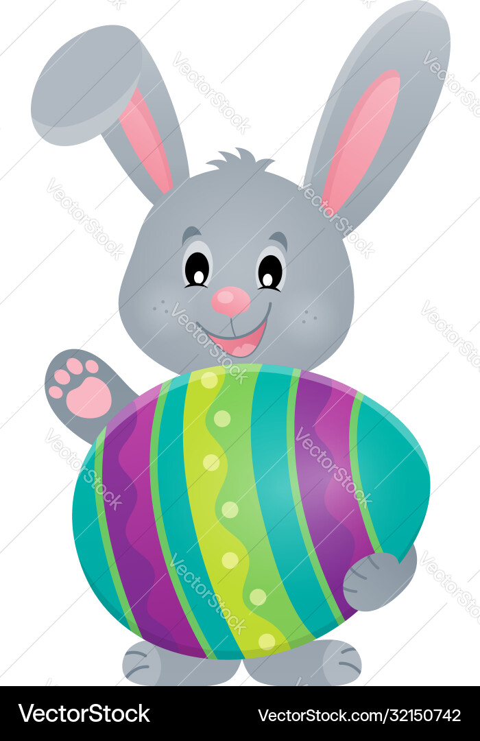 Stylized bunny with easter egg theme 3 Royalty Free Vector