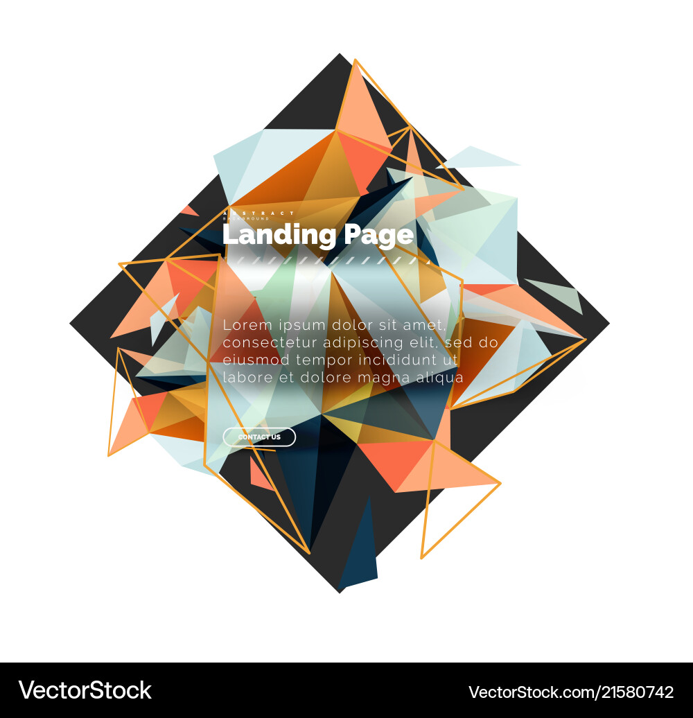 Triangular design abstract background landing Triangular design abstract background landing vector image