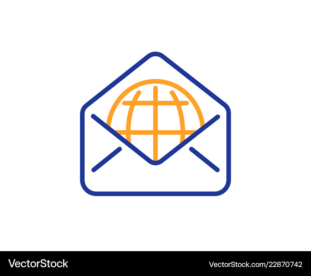 Web mail line icon message correspondence sign Web mail line icon message correspondence sign vector image