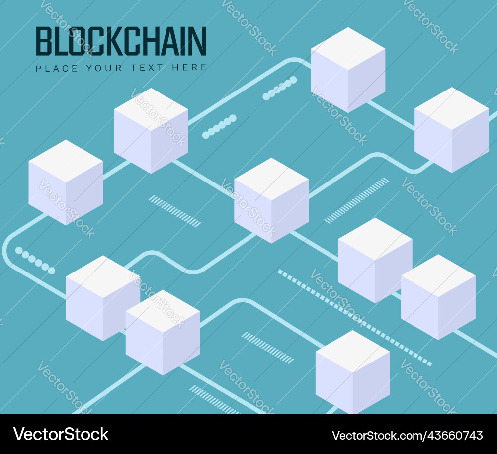 Abstract blockchain technology concept isometric Abstract blockchain technology concept isometric Vector Image