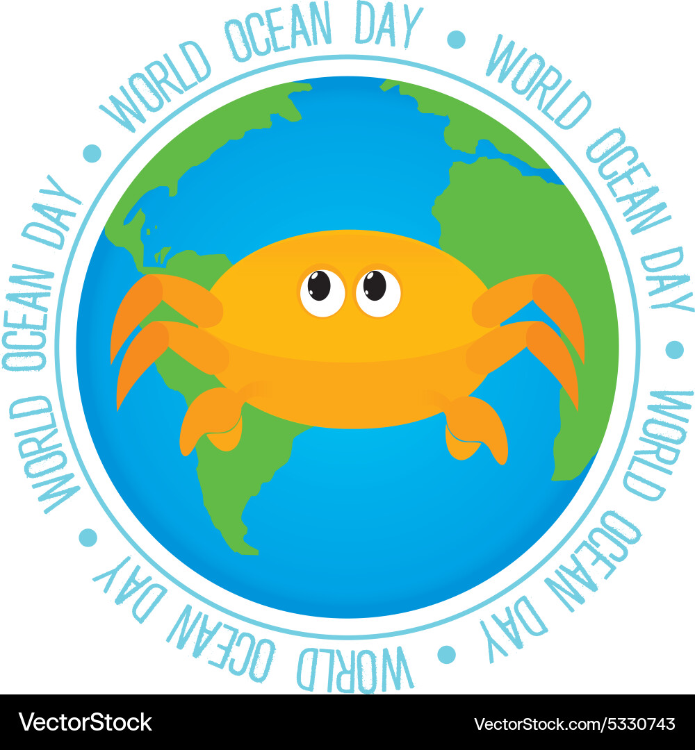 Abstract world ocean day background with some Vector Image