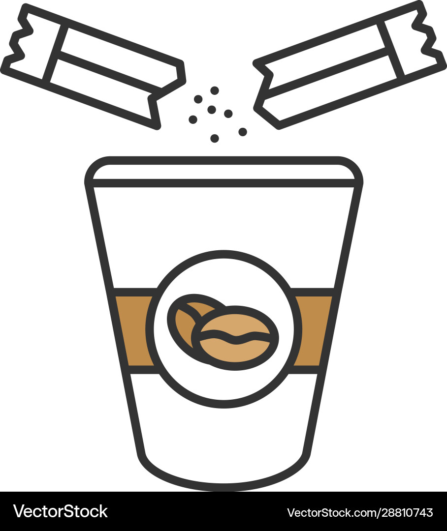 Adding sugar to coffee color icon Adding sugar to coffee color icon Vector Image