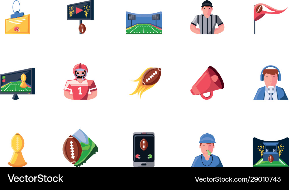 Amerikanische Fußball-Icon-Set Design Amerikanische Fußball-Icon-Set Design vektorbild