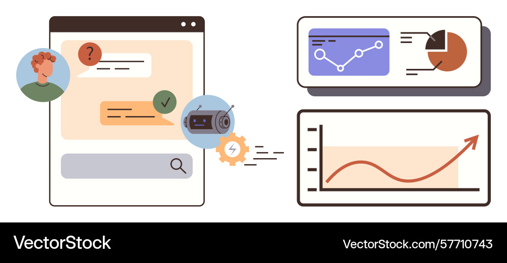Automated communication and data visualization Automated communication and data visualization vector image