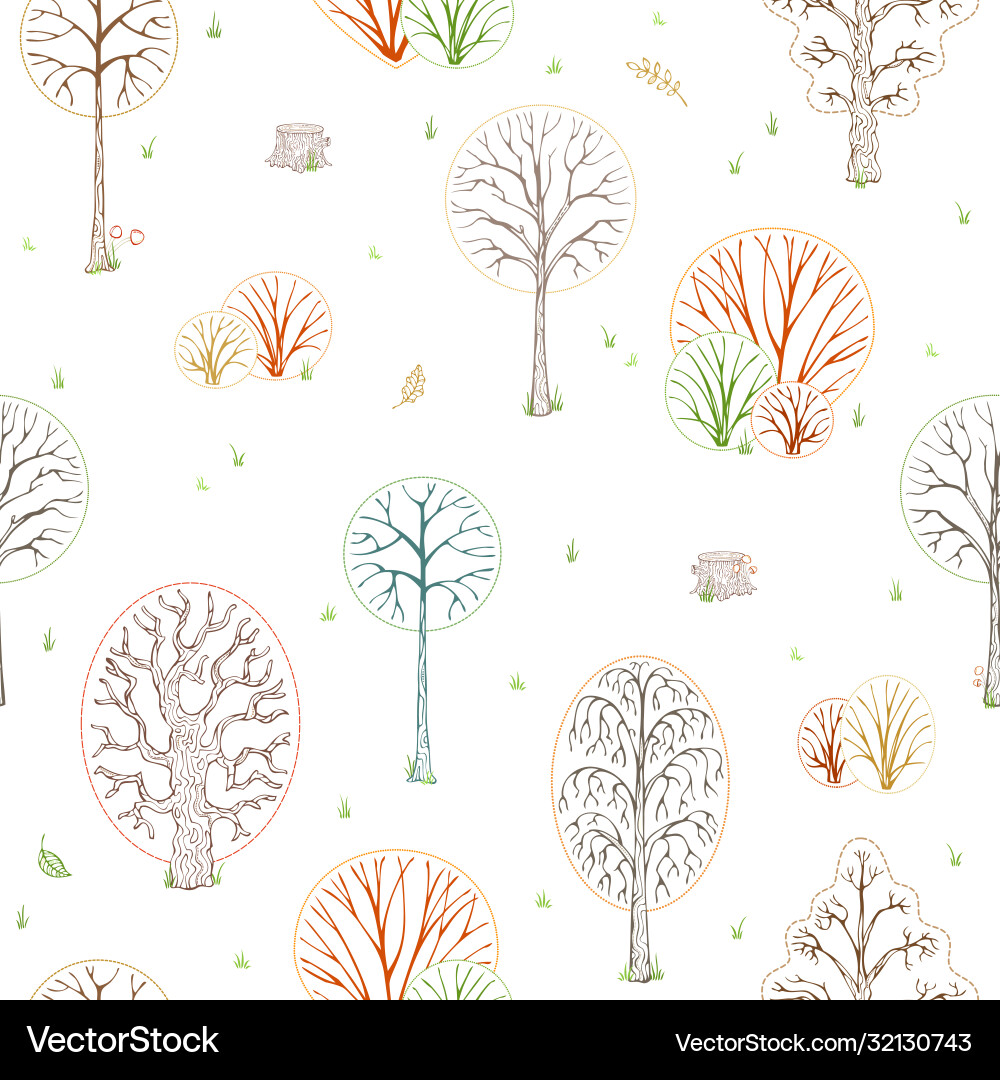 Autumn forest seamless pattern Autumn forest seamless pattern vector image