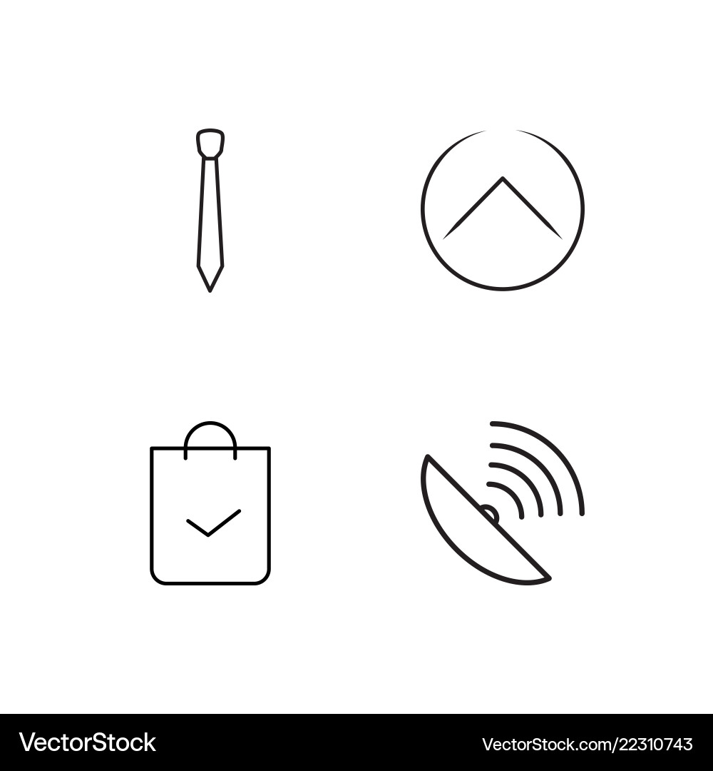 Business simple outlined icons set Royalty Free Vector Image