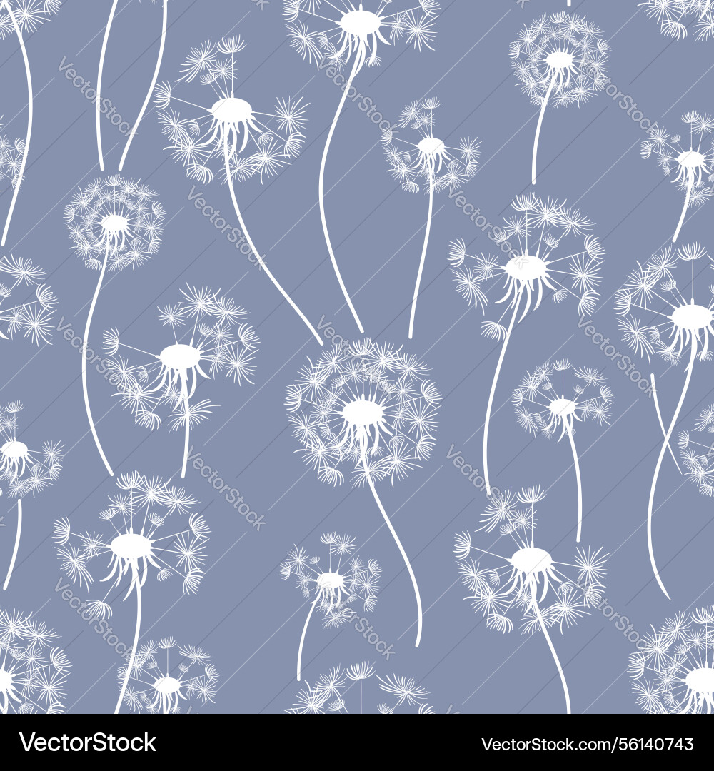 Continuous pattern showcases soft dandelion shapes Vector Image