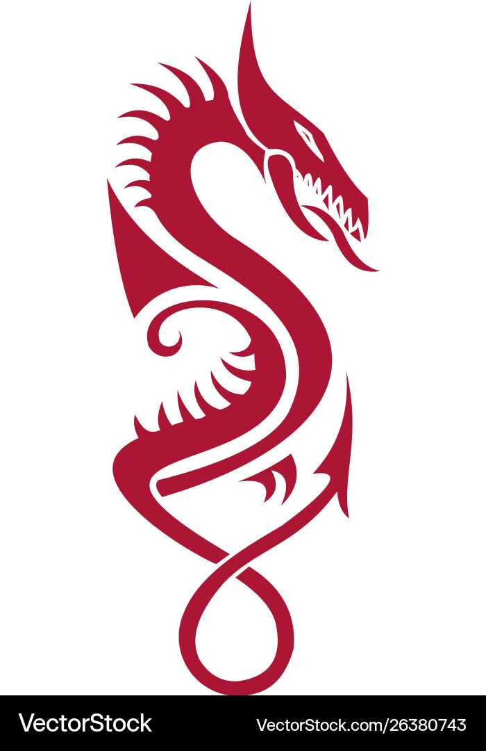 Dragon with a vintage logo template vector image