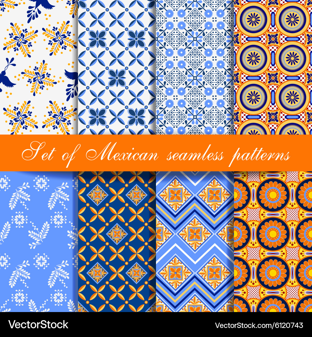 Mexican Tile Patterns Vector Image