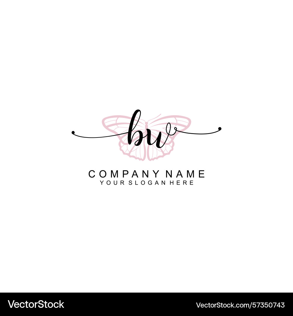 Minimalist handwritten initial logos with soft Vector Image