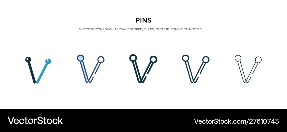 Pins Ikone in verschiedenen Stil zweifarbig Pins Ikone in verschiedenen Stil zweifarbig vektorbild