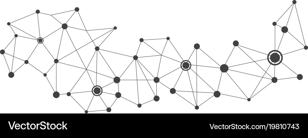 Polygonal with connecting dots and lines Vector Image