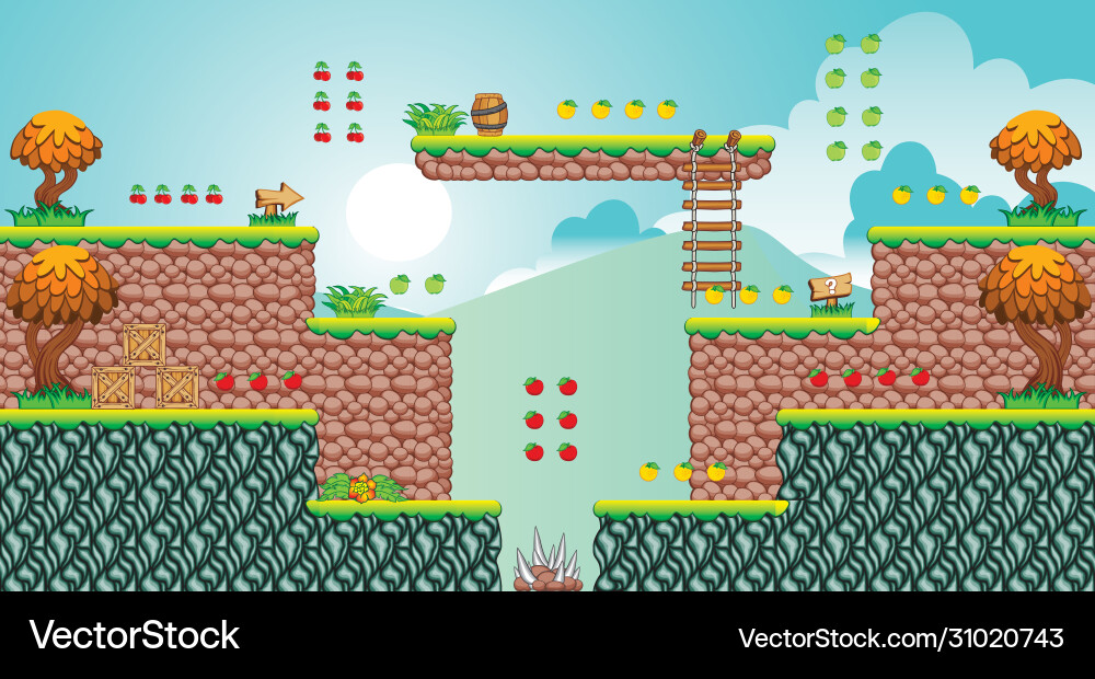 Tile set platform for game Tile set platform for game vector image