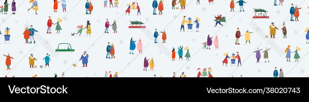 Winter season lifestyle people walking city Winter season lifestyle people walking city vector image