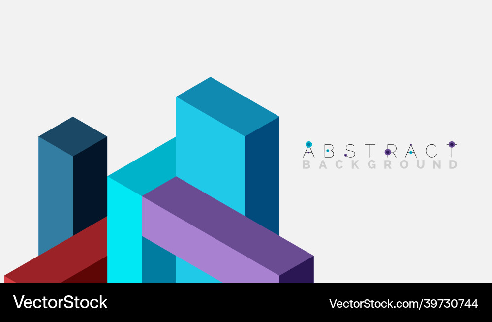 Abstract background 3d cubes cubic elements vector image