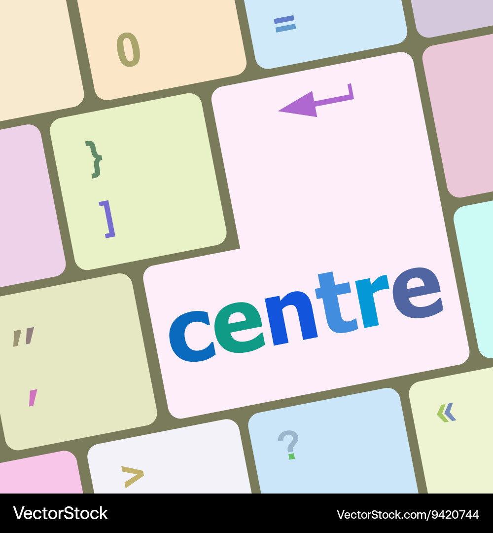 Centre button on computer pc keyboard key vector image