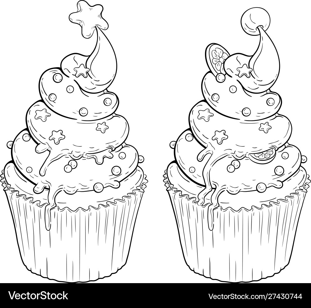 Christmas desserts set Christmas desserts set vector image