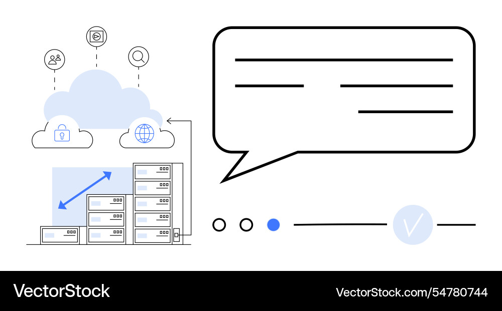 Cloud computing and data storage management Cloud computing and data storage management vector image