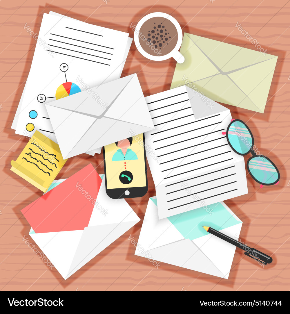 Concept analysis of correspondence on the table Vector Image