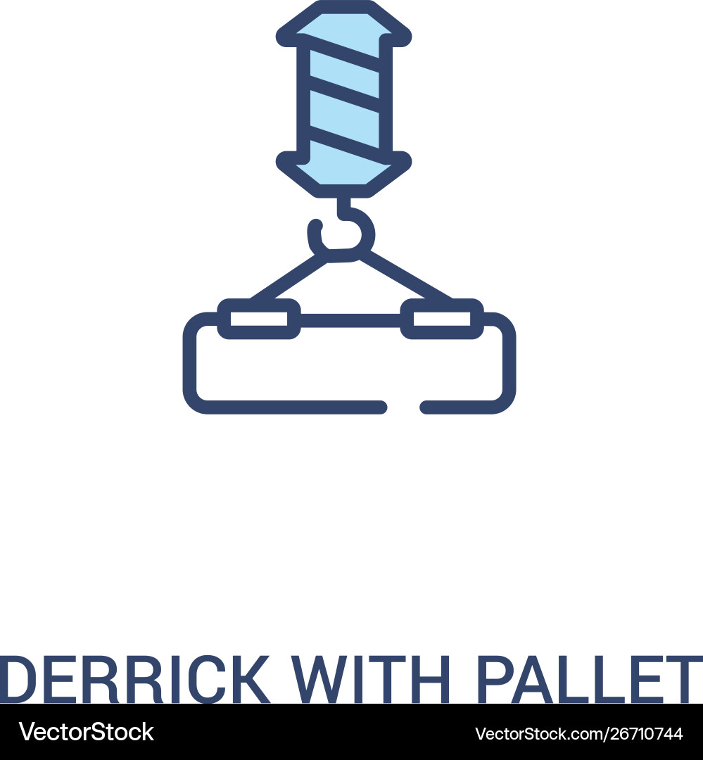 Derrick with pallet concept 2 colored icon simple Derrick with pallet concept 2 colored icon simple vector image