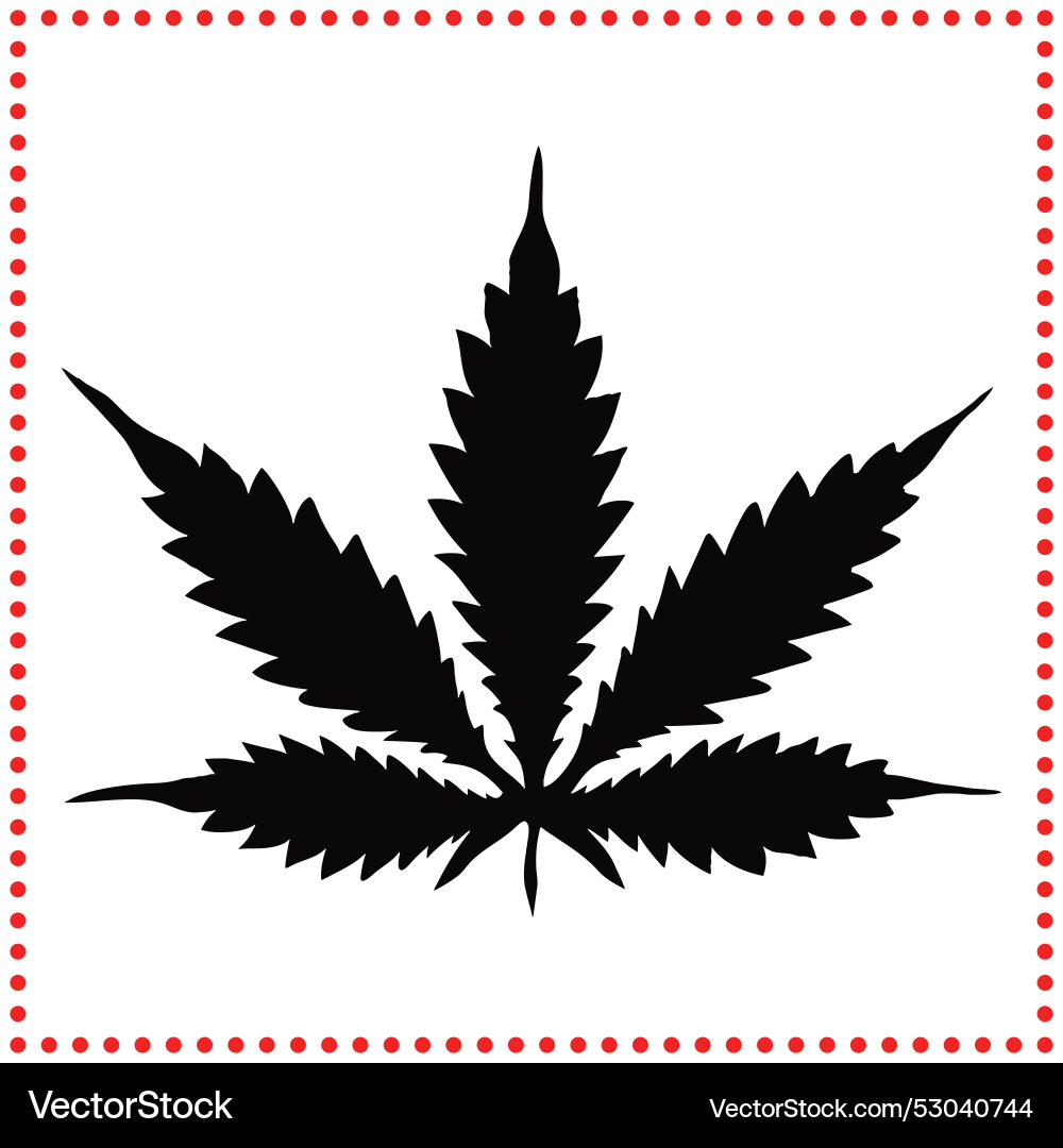 Expressive marijuana leaf silhouette for bold Expressive marijuana leaf silhouette for bold vector image