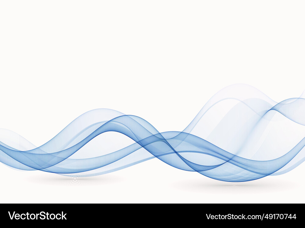 Flow curls of blue transparent wave with shadow Flow curls of blue transparent wave with shadow vector image