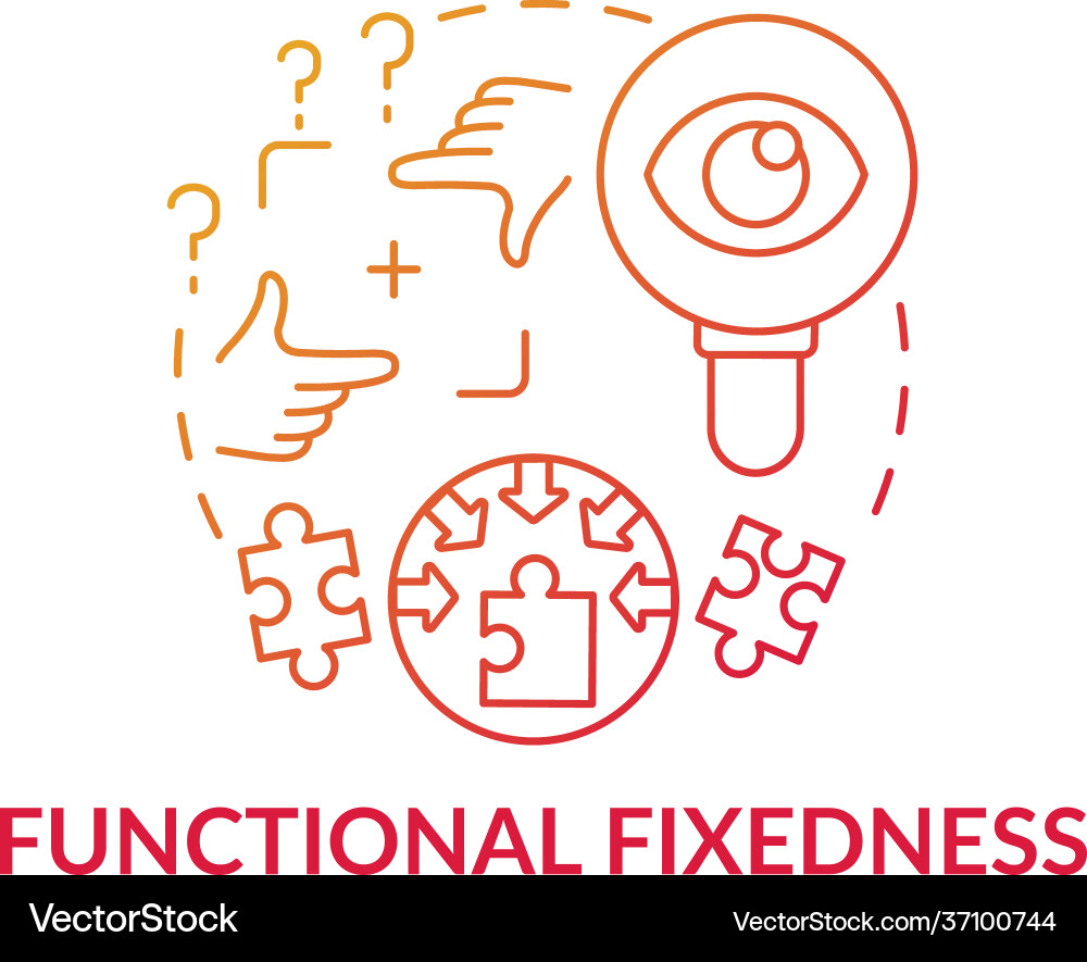 Functional fixedness red gradient concept icon Vector Image