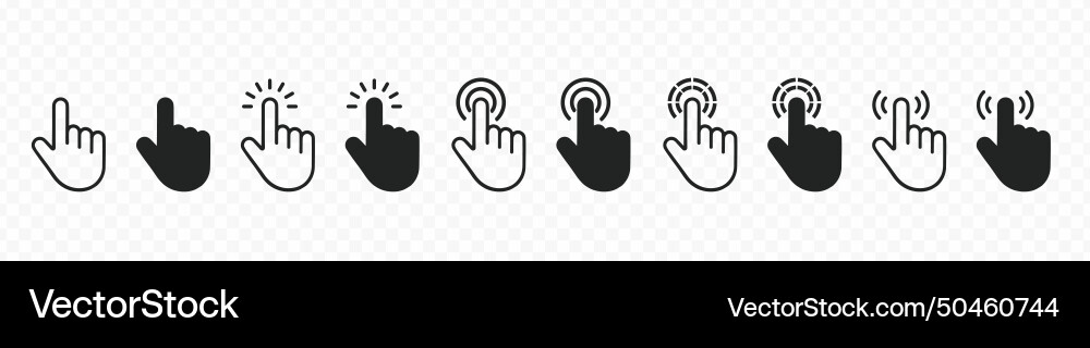 Hand Cursor Klicken Sie auf Symbol-Webpointer-Set Hand Cursor Klicken Sie auf Symbol-Webpointer-Set vektorbild