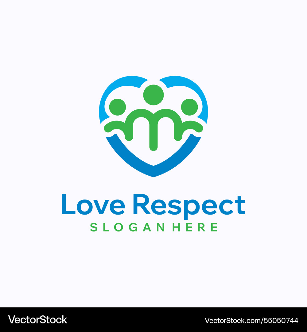 Herz-Logo-Design-Template Liebe mit Prüfzeichen Vektorbild