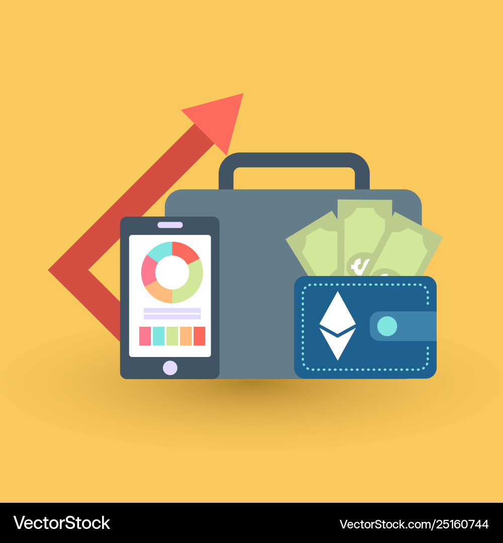 Icon with ico blockchain concept Icon with ico blockchain concept vector image