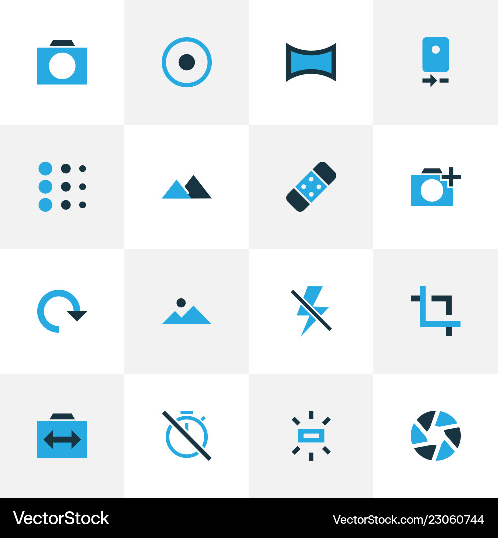 Image icons colored set with panorama rotate Image icons colored set with panorama rotate vector image