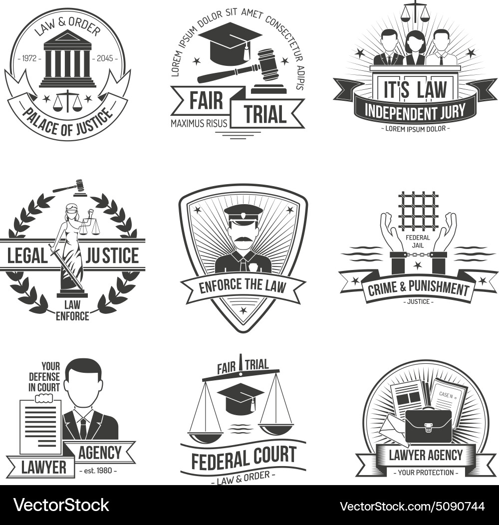 Justice Labels & Symbols Vector Image