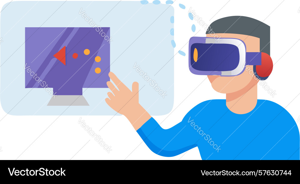 Man using vr headset virtual world experience Vector Image
