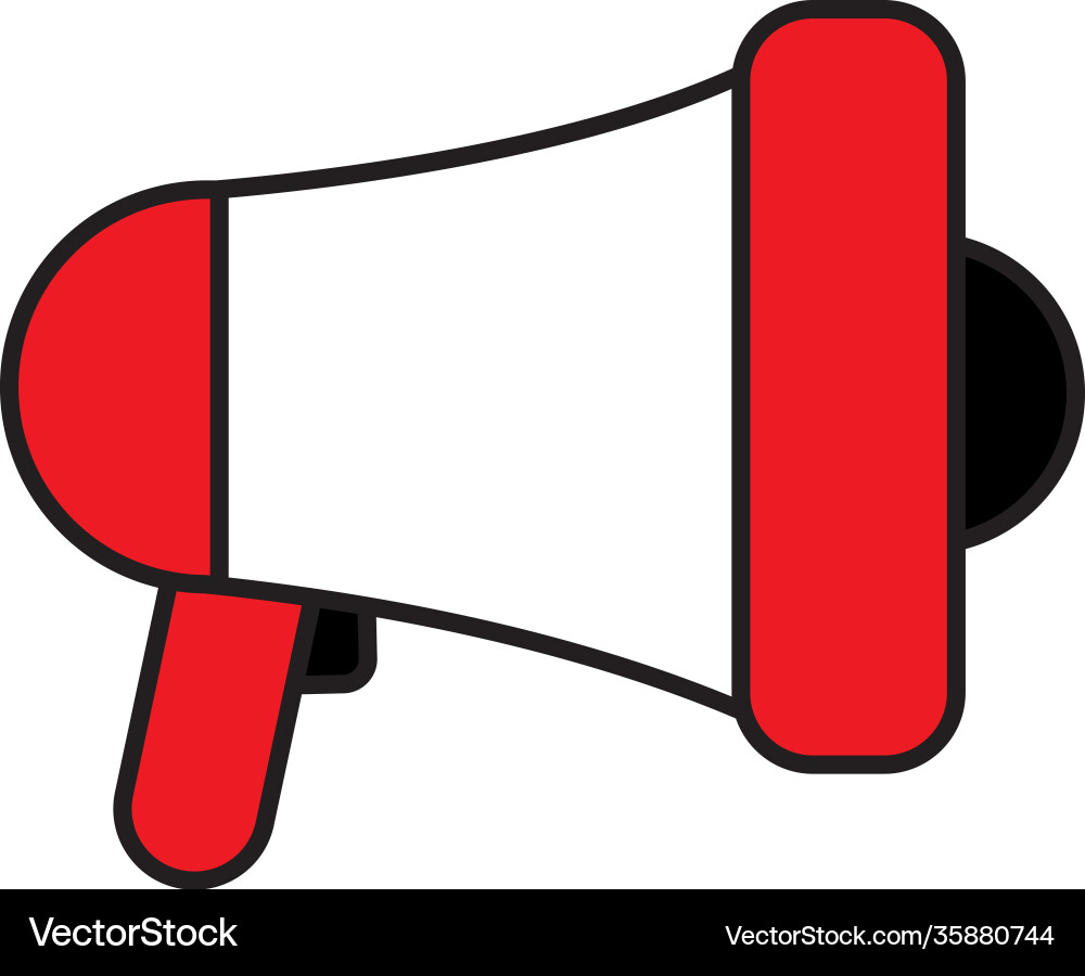 Megaphone device icon line and fill style vector image