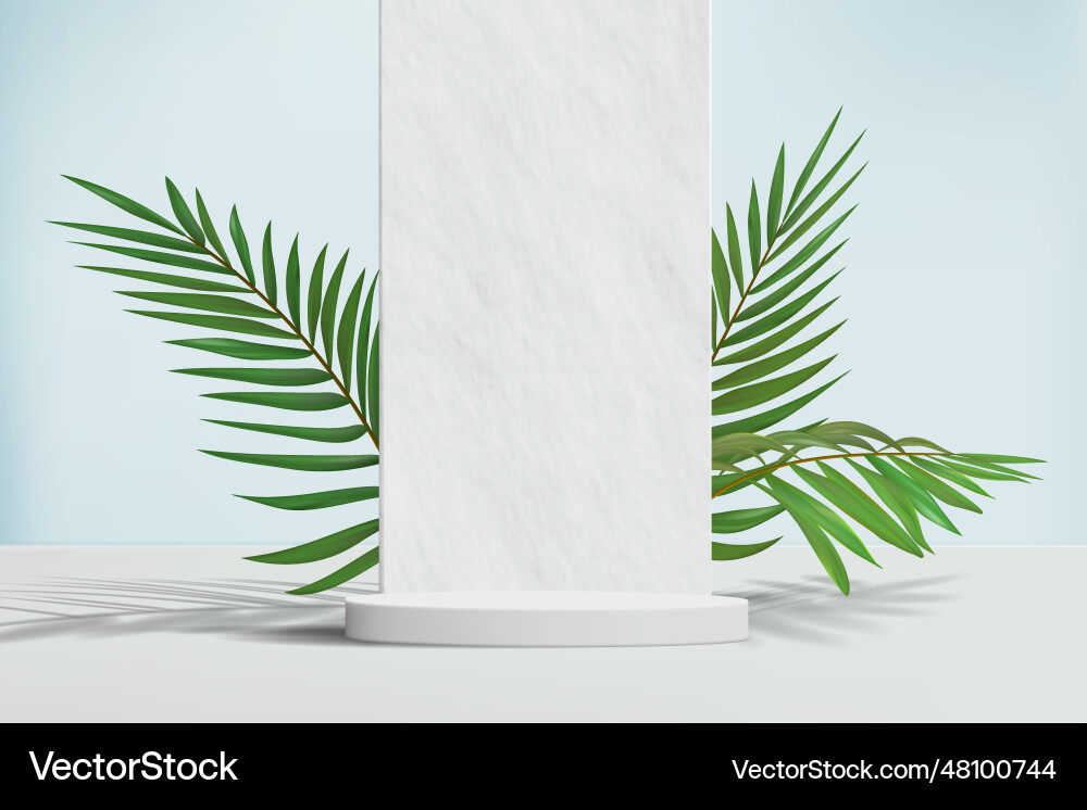 Minimalistic background with empty pedestal vector image