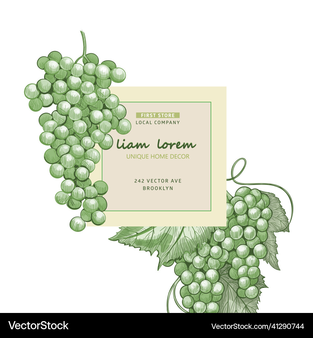 Minimalistic natural label design with sketch Minimalistic natural label design with sketch vector image
