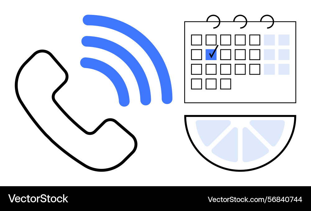 Phone call scheduling and productivity Phone call scheduling and productivity vector image