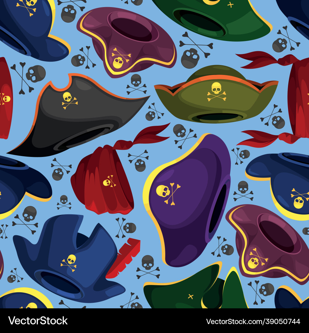 Pirate hat pattern textile design project Pirate hat pattern textile design project vector image