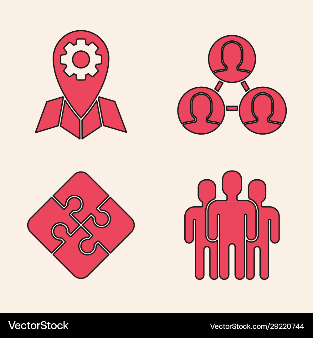 Set users group location job project team base Set users group location job project team base vector image