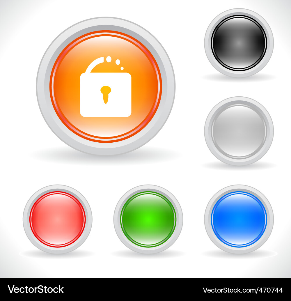 Website Icon Set - Modern Buttons vector image
