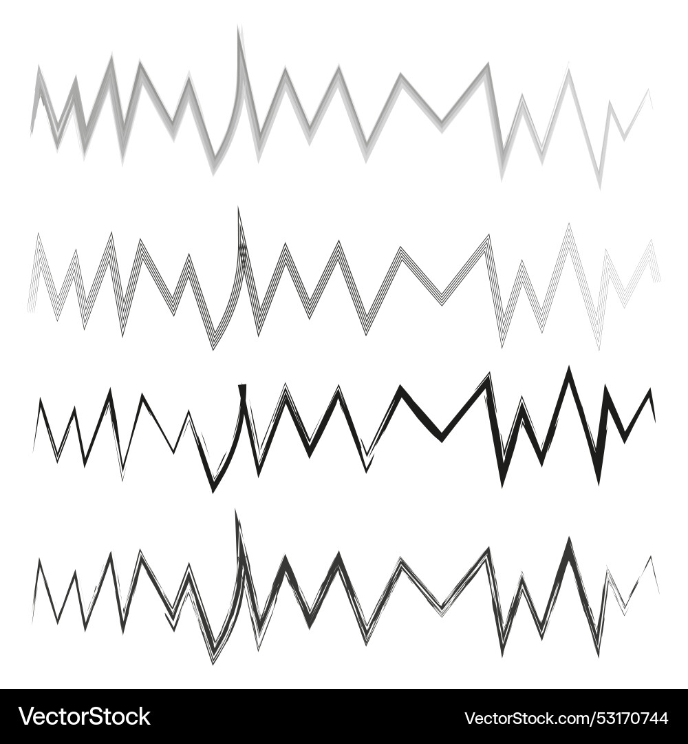 Zigzag lines collection varied wavy patterns Zigzag lines collection varied wavy patterns vector image