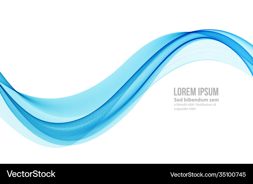 Abstract Blue Wave Smoke Graphic Vector Image