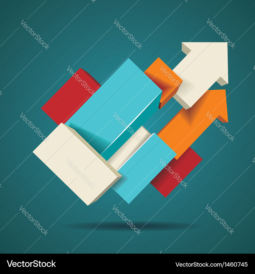Abstract distortion from arrow shape background vector image