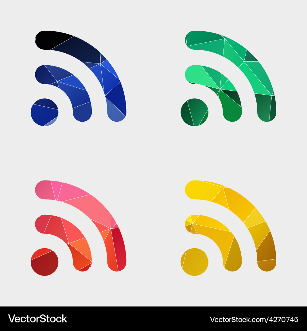 Abstract WiFi Signal Triangle Icon vector image
