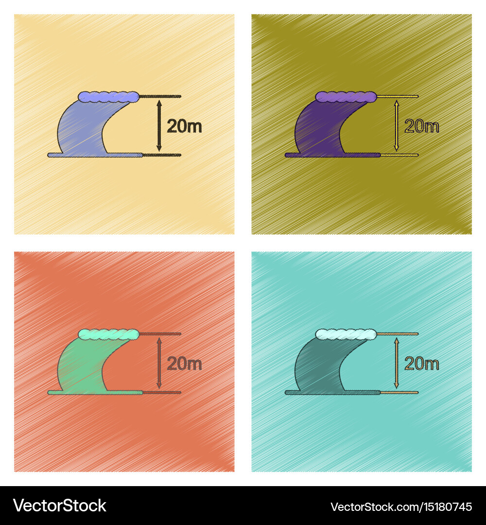 Assembly flat shading style icon wave height vector image