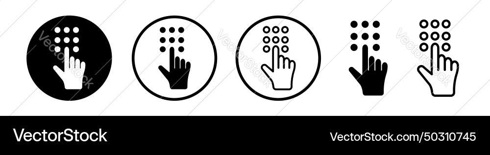 Code lock icon set security keypad entry symbol vector image