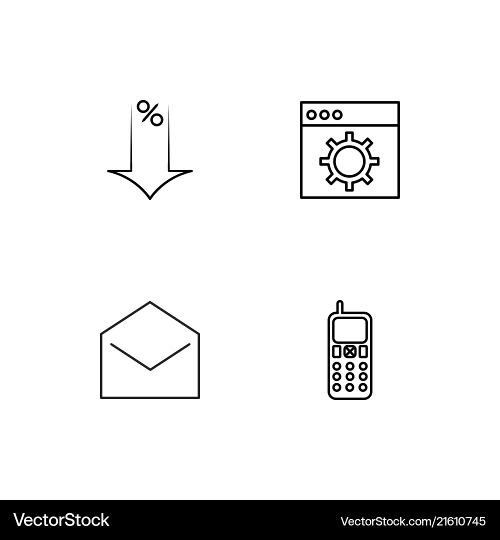 Communication linear icons set simple outline vector image