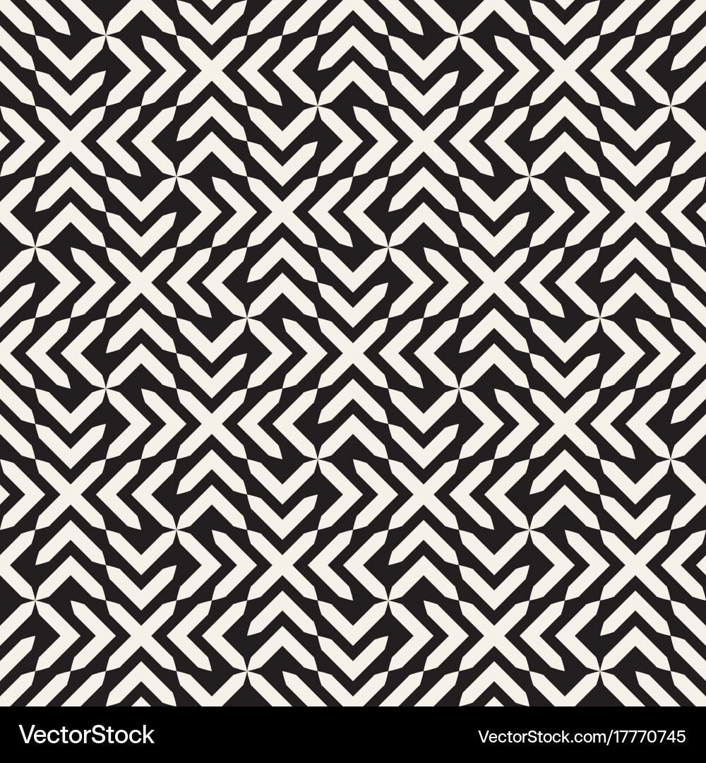 Cross Tiling Pattern - Monochrome Vector Image